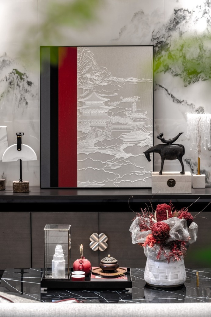 芈熊装饰 | 120㎡现代中式，东方韵雅铺叙硃砂