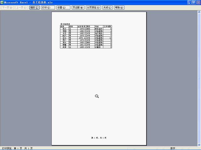 word 2003打印预览