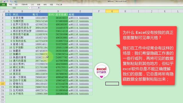 可见单元格复制软件