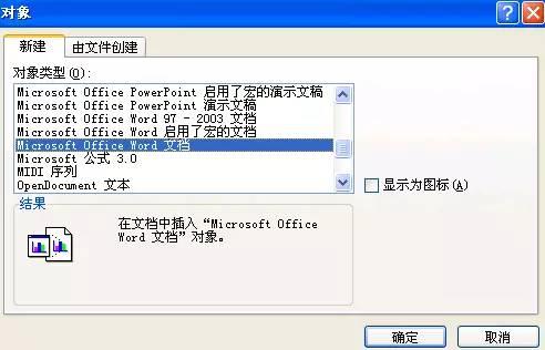 excel 打开word文档
