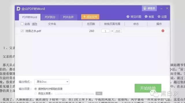 2013wpspdf转换成word