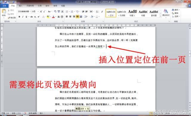 word如何把某一页单独变为横版