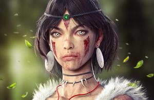 Apply colours to a drawing of ghostliness princess