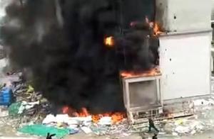 In build a building dish catch fire black smoke ch