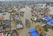 Nepalese Bakedapuer rainfall brings about the flood city of adj/LIT wide of water of a boundless