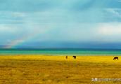 Lake of big beautiful Qinghai, the United States g
