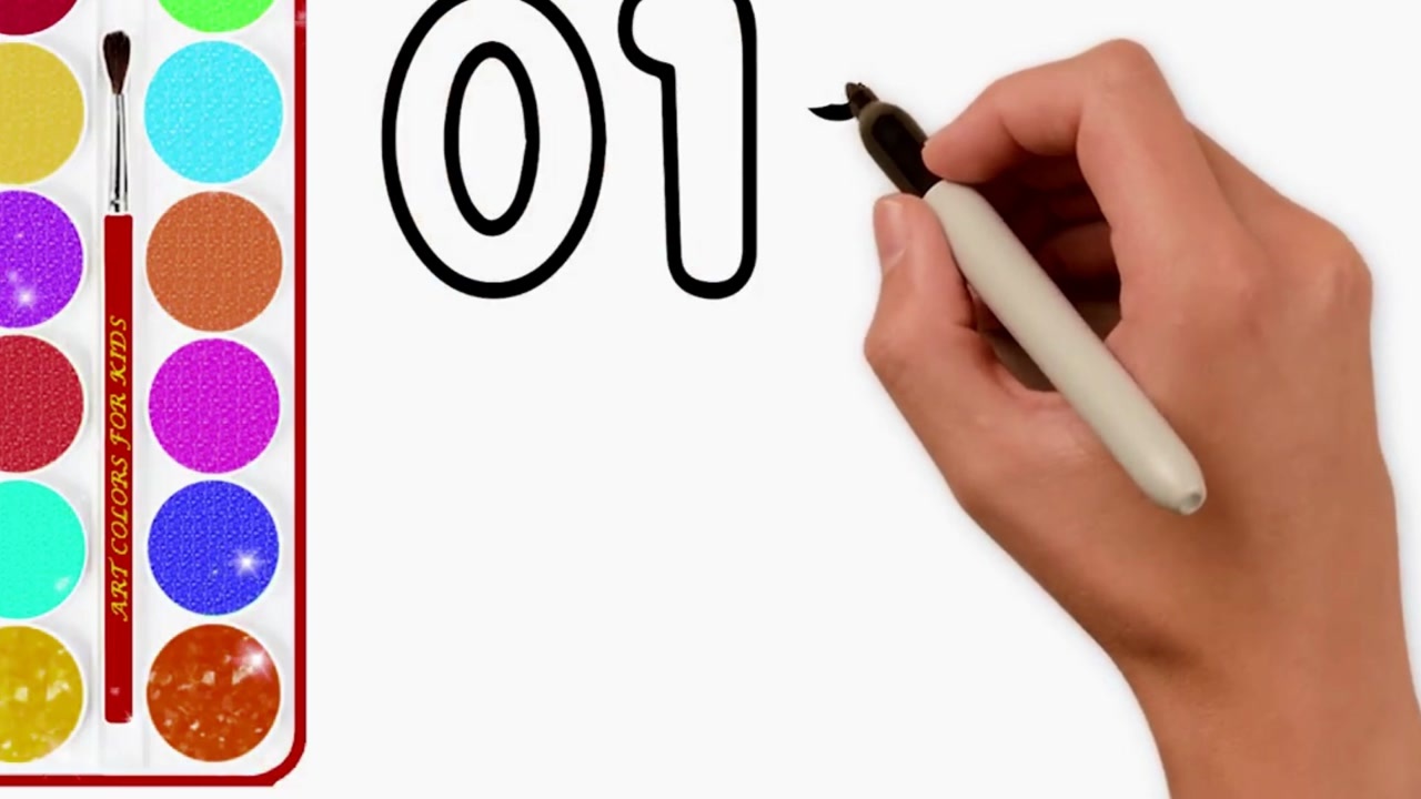 简笔绘画12345阿拉伯数字手工彩绘涂鸦数字认知图形