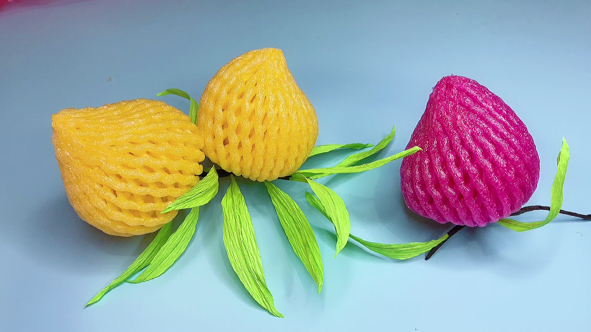 水果网别丢了废物利用做成桃子可爱到想咬一口手工