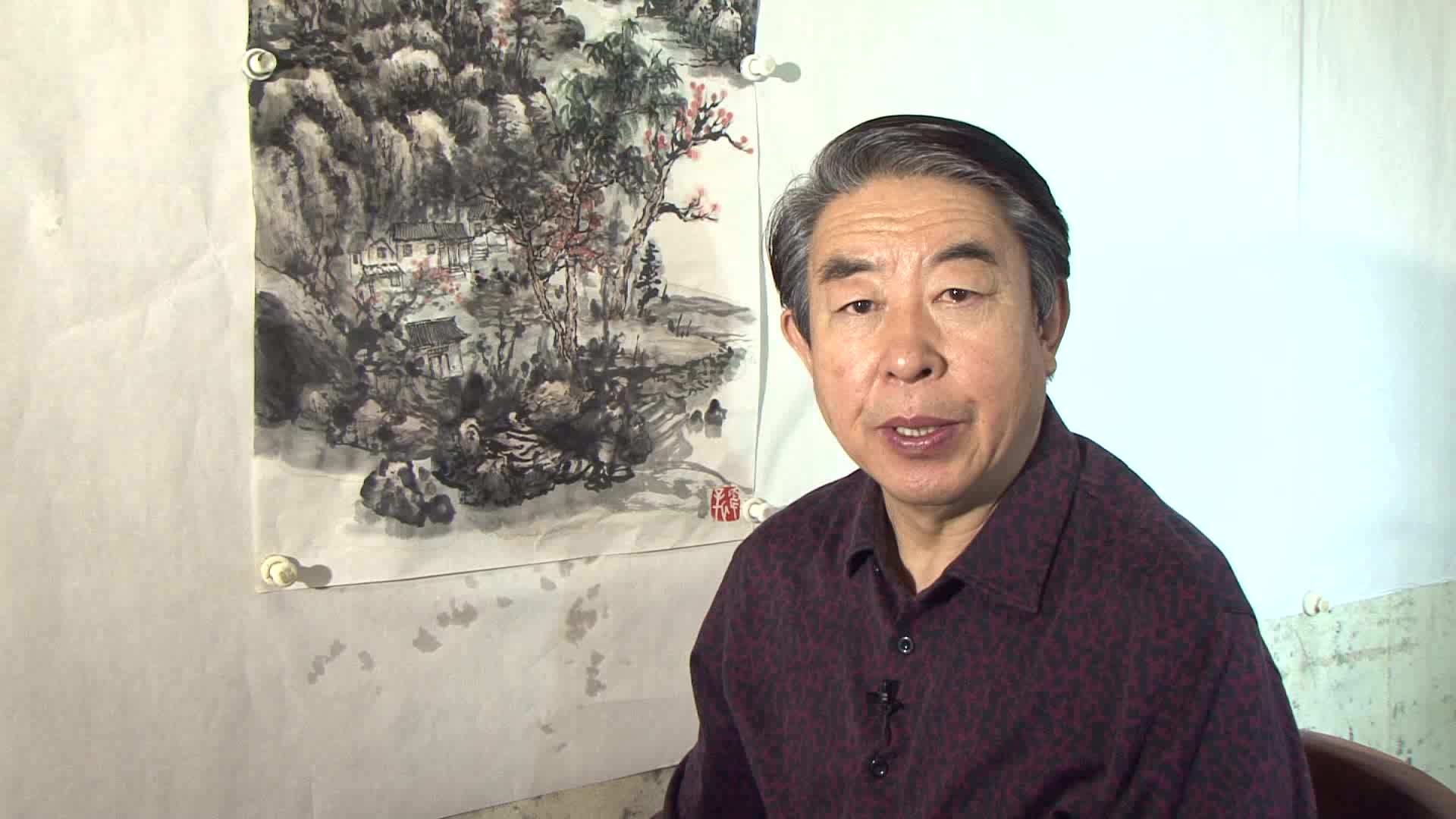 山水画家高家俊八尺竖条山水画创作过程干货满满