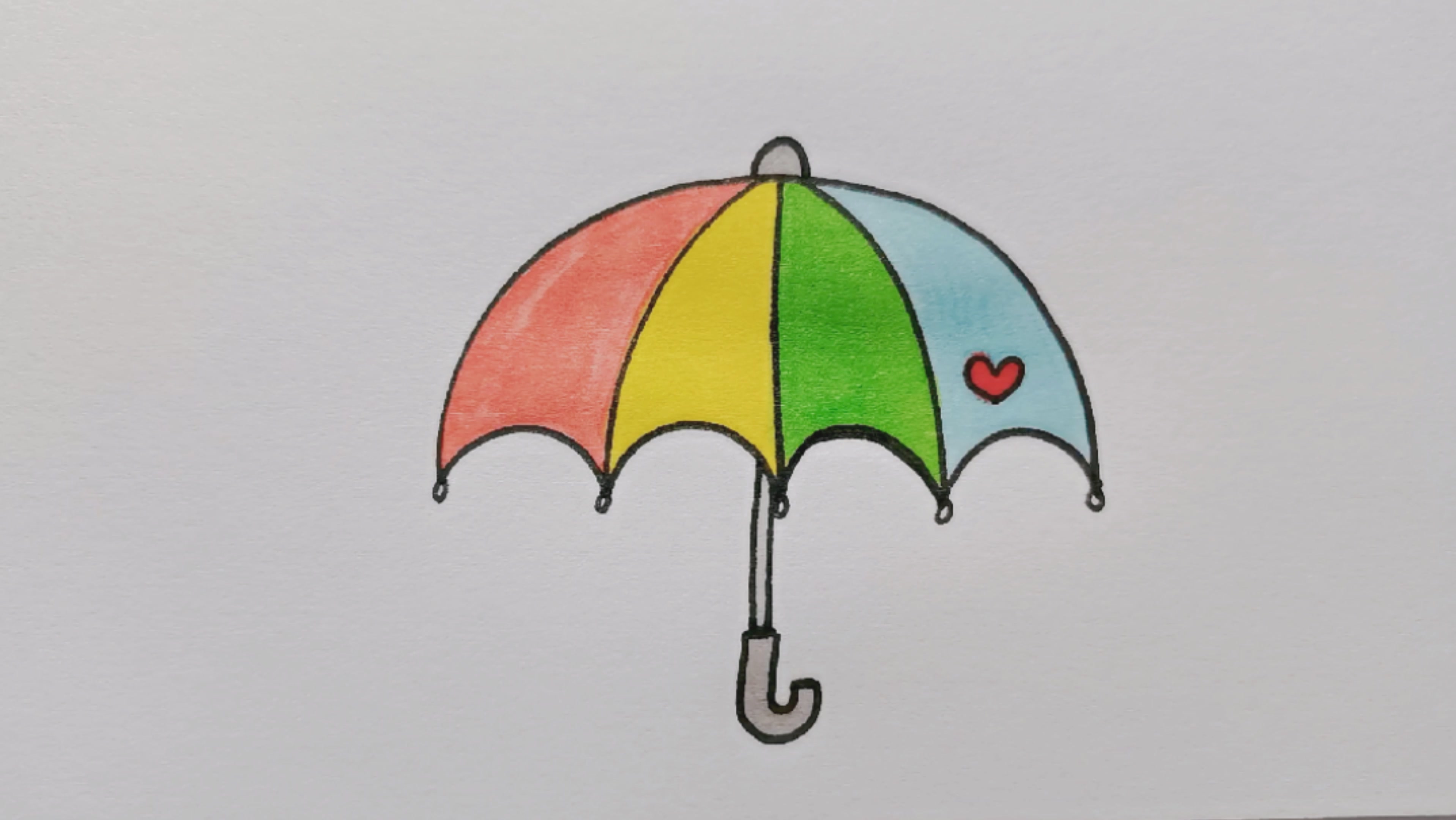 漂亮的雨伞简笔画教程