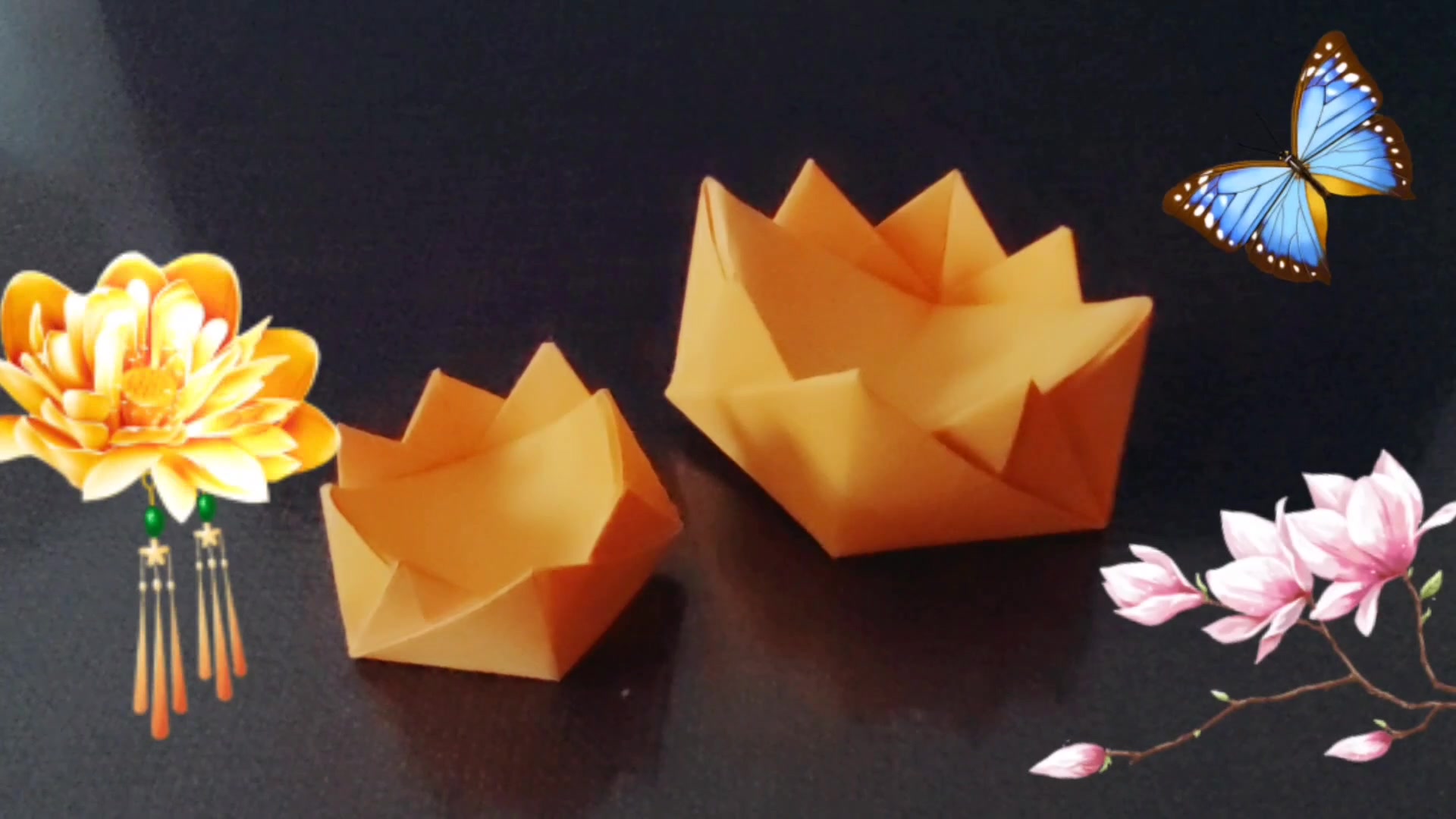 折纸莲花元宝过节必学折法简单一学就会