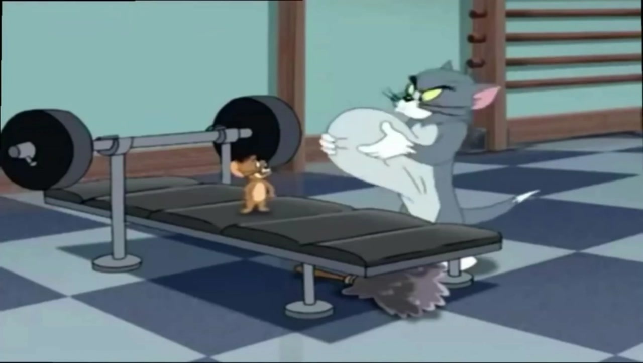 爆笑,怀旧经典"猫和老鼠"看看tom是如何健身减肥的 - 西瓜视频