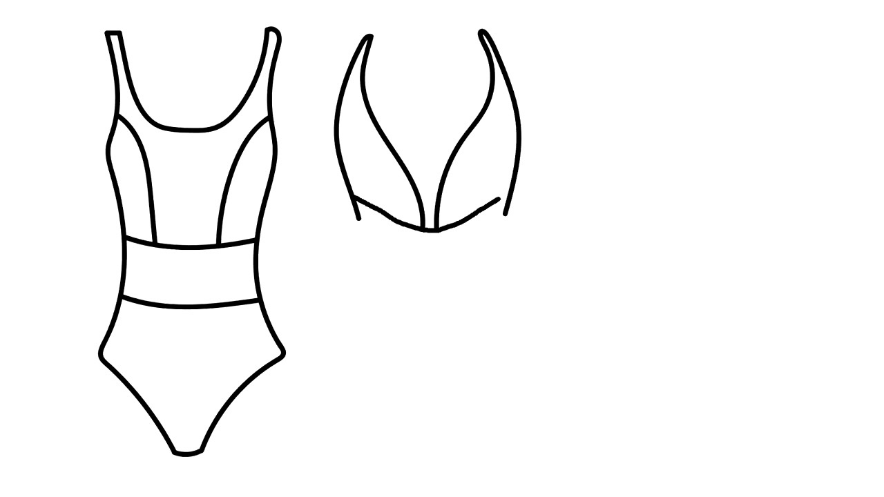 泳装简笔画