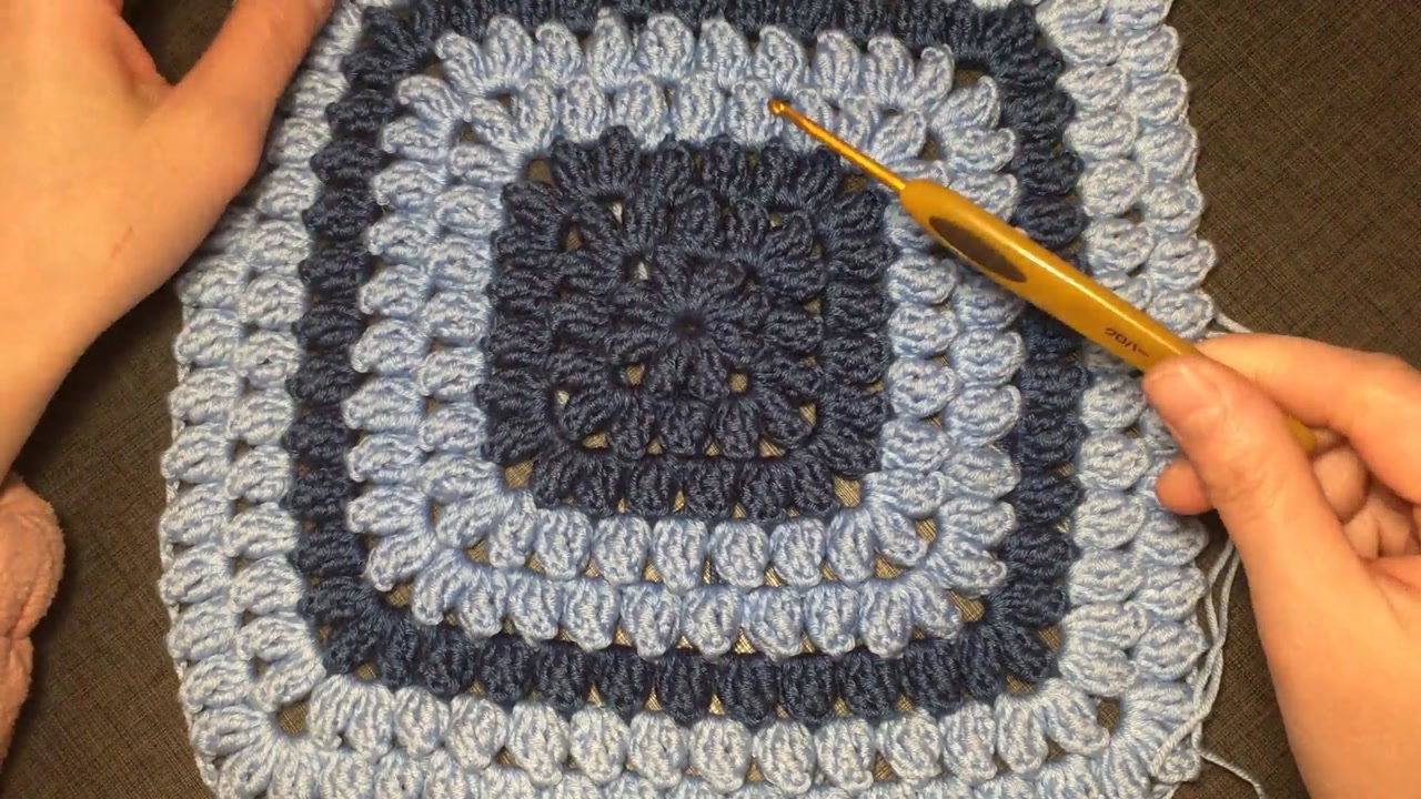 简单又好看的爆米花方形坐垫想钩多大钩多大