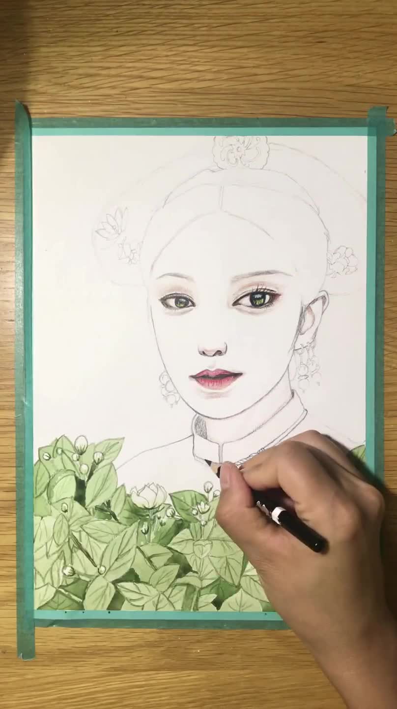 手绘延禧攻略白月光富察容音手绘水彩画